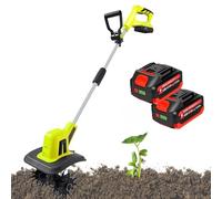 Rotavator Électrique de Jardin, Cultivateur de Sol sans Fil avec 2×4,0Ah Batteries, Largeur de Travail 25cm & Profondeur de Labour 22cm, 270RPM pour Parterres de Jardin & Potagers