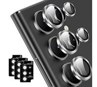 Rotection Objectif Caméra pour Samsung Galaxy S25 Ultra, Ensemble de 3 Verres en Aluminium Résistant aux Chocs, Compatible avec Coques, Transparente et Anti-Rayures