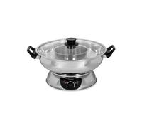 Rotel 1181250 Appareil à fondue chinoise avec fourchettes et épuisettes, appareil à fondue océane, marmite pour fondue chinoise, Acier inoxydable, Verre, Plastique, 39 x 37 x 22,5 cm