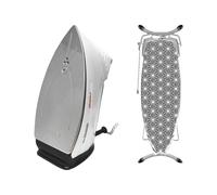 Rotel Fer à repasser professionnel extra en acier inoxydable avec semelle en acier inoxydable de qualité supérieure et housse pour planche à repasser avec cercles élégants 800 W
