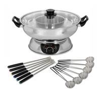 Rotel Appareil à fondue chinoise 1181250 2 compartiments inox avec fourchettes et épuisettes