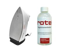 Rotel Professional - Fer à repasser à vapeur extra noir - Avec semelle en acier inoxydable - 800 W - Réservoir isolé de 300 ml - Avec détartrant rotel - 500 ml