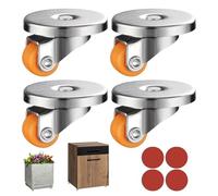 Rotelle per Mobili 360° Girevoli, Ruote Autoadesive per Mobili Leggeri, 0.5 Pollici, Set da 4, Silenziose e Antigraffio, Materiale PP, Ideali per Piccoli Mobili, Vasi e Armadi