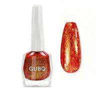 Roter Blitz Vernis à ongles à séchage rapide - Longue durée - Vernis à ongles rouge avec paillettes dorées - Regular - Non toxique - Sans lampe UV - Pour femme - DIY Nail Art - Séchage rapide (rouge