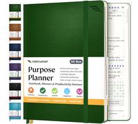 Roterunner Carnet de notes A5 14,7 x 21,1 cm non daté 2025 pour adultes, outil d'établissement d'objectifs de productivité quotidien, hebdomadaire et mensuel pour le travail et la maison, couverture