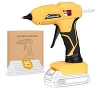 ROTESONNE Pistolet à colle chaude sans fil compatible avec batterie DeWalt 20 V (outil uniquement), kit de pistolet à colle portatif sans fil avec 30 bâtons de colle de taille minil pour loisirs