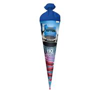 ROTH Cornet surprise « Police 110 » - 70 cm - Rond - Fermeture en feutre - Pour la rentrée scolaire - Police 110