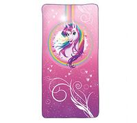 ROTH Serviette de Bain Enfant - Serviette de Bain Qui Prend Peu de Place et sèche Rapidement Portrait Licorne 60x120cm