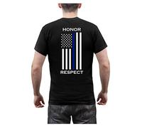 Rothco Honor and Respect 2-Sided Thin Blue Line Flag T-Shirt - Black, 3XL