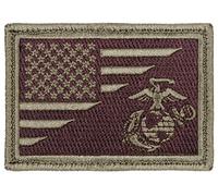 Rothco US Flag/USMC Globe and Anchor Morale Patch, Olive Drab/Brown