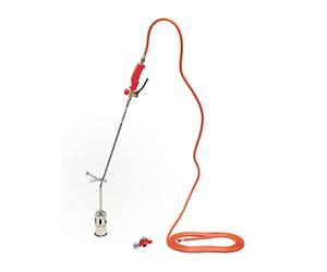 ROTHENBERGER Brûleur industriel - Brûleur à gaz - Désherbeur de mauvaises herbes - Soudage de bandes de bitume - Tête de brûleur RoMaxi Premium avec tuyau de gaz propane de 5 m - Régulateur 4 bar