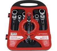 ROTHENBERGER Clé à cliquet à fourche/articulée ROCLICK-Set 7pcs. 8-10-11-13-14-17-19mm en coffret plastique - 70490