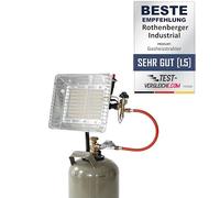 Rothenberger Industrial 035985F Chauffage Radiant Brasero Infrarouge de Chantier Piezo, 4200 W, Gris