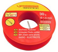 ROTHENBERGER Industrial | Fil de soudure sans plomb SN99Cu1 | Ø 1,5 mm | 30 g | Composition : Étain 99%, Cuivre 1% | 1000002350