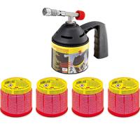 ROTHENBERGER Kit de lampes à souder industrielles avec 4 cartouches perçables C200 Supergas | Brûleur à souder | Brûleur à gaz | 1000000982