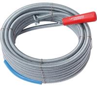ROTHENBERGER Industrial Spirale de nettoyage de tuyaux 10 m | en acier à ressort | Ø de la spirale : 9 mm ; Avec foret de rappel et manivelle | Tuyaux en plastique, fonte ou grès | 072986E