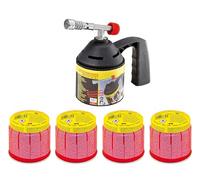 ROTHENBERGER Kit de lampes à souder industrielles avec 4 cartouches perçables C200 Supergas | Brûleur à souder | Brûleur à gaz | 1000000982