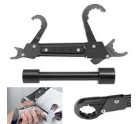 Rothenberger Outils sanitaires en acier au carbone Jeu de clés à butée d'angle avec bague de compression, outil de retrait de butée angulaire, outil sanitaire portable pour plombier (noir)