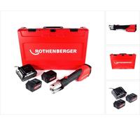 Rothenberger ROMAX 4000 18 V Li-Ion Basic Set Sertisseuse sans fil + Coffret de transport + 2x Batteries 4,0 Ah + Chargeur