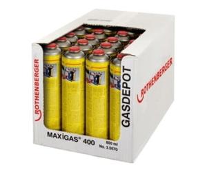 ROTHENBERGER ROTHENBERGER Maxigas 400 Cartouche de gaz, 600 ml, raccord fileté Quantité:24