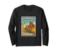 Rothenburg OB der Tauber Germany Graphique de Voyage Vintage Manche Longue
