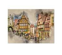 Rothenburg OB der Tauber,Puzzles pour Adultes 1000 Pièces Puzzles pour Adultes pour Enfants Puzzle en Papier Ados Jeux Éducatifs Anti-Stress Jouet Cadeau(50x70cm)-AD25