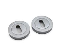 Rothko and Frost Ensemble de rosace de porte ovale pour salle de bain Chromé satiné