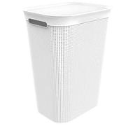 rotho. 1023501023 Collecteur de lavage 50l avec couvercle et 2 poignées, Plastique (PP) sans BPA, Gui Blanc, (43,1 x 34 x 52,9 cm)