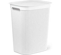 Rotho Collecteur de lavage Brisen 50 l - Couvercle, 2 poignées, PP sans BPA, Blanc