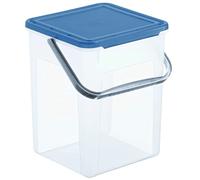 Rotho 1770106161 Basic Boîte de Stockage 9l avec Couvercle et poignée, Plastique (PP) sans BPA, Transparent/Bleu, 5kg/9l, (23 x 22,5 x 27 cm)