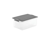 Rotho 1776008812 Boîte de rangement rectangulaire Gris, Transparent
