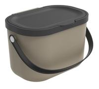 Rotho Albula 1054607422 Seau à compost avec couvercle et anse en plastique Marron 3,2 l