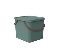 Rotho Albula Boîte de rangement 40 l avec couvercle, en plastique (PP recyclé), vert, 40 l (40 x 40 x 34 cm)
