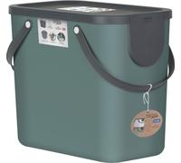 Rotho Albula Mülltrennungssystem 25l für die Küche, Kunststoff (PP) BPA-frei, dunkelgrün/anthrazit, 25l (40,0 x 23,5 x 34,0 cm)