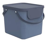 Rotho Albula Panier à Linge 40 l avec Couvercle, en Plastique (PP recyclé), Bleu, 40 l (40 x 35,8 x 34 cm)