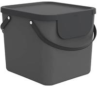 Rotho Albula Panier à linge en plastique 40 L avec couvercle anthracite