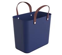 Rotho Albula Panier d'achat 25l, Plastique (PP recyclé), Bleu, 25l (40.0 x 23.5 x 34.0 cm)