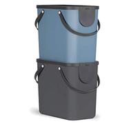 Rotho Système de tri pour la cuisine Albula – 2 x 25 l, Plastique (PP) sans BPA, anthracite/bleu