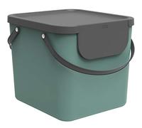Rotho Albula Système de Séparation des Déchet s 40 l pour La Cuisine, Plastique (PP) sans BPA, Vert Foncé/Anthracite, 40 l (40,0 X 35,8 X 34,0 cm)