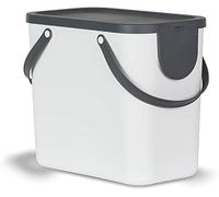 Rotho Albula Système de séparation des déchets 25l pour la cuisine, Plastique (PP) sans BPA, blanc/anthracite, 25l (40.0 x 23.5 x 34.0 cm)