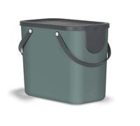 Rotho Albula Système de séparation des déchets 25l pour la cuisine, Plastique (PP) sans BPA, vertfoncé/anthracite, 25l (40.0 x 23.5 x 34.0 cm)