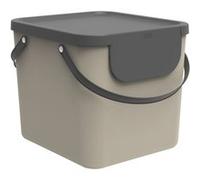 Rotho Albula Système de séparation des déchets 40l pour la cuisine, Plastique (PP) sans BPA, cappuccino/anthracite Beige G