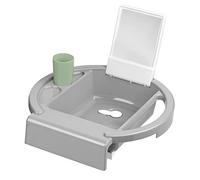 Rotho Babydesign Kiddy Wash lavabo enfant pour baignoire avec miroir gris | À fixer sur le bord de la baignoire, miroir et gobelet inclus, espace toilette adapté dès 12 mois pour la routine de soin
