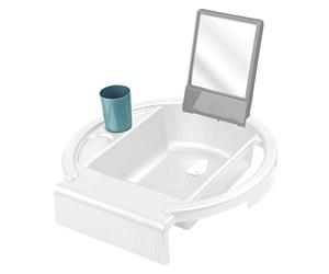 Rotho Babydesign Kiddy Wash Lavabo pour enfants, À fixer sur le bord de la baignoire, 38,7 x 38,2 x 10 cm, Blanc, 20034 0314 01