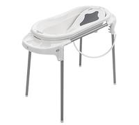 Rotho Babydesign Set de Bain avec Baignoire et Support, Idéal pour 2 Enfants, 0-12 Mois, Blanc, TOP Xtra, 21041000101