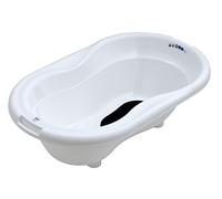 Rotho Babydesign TOP Baignoire avec Tapis Antidérapant et Bouchon de Vidange, 0-12 mois, TOP, Blanc, 200010001
