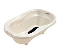Rotho Babydesign TOP Baignoire avec Tapis Antidérapant et Bouchon de Vidange, 0-12 mois, TOP, Blanc nacré/Crème, 200010100