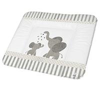 Rotho Babydesign Wickelauflage Breit (85 x 72 cm) - wickelauflage - wickeltischauflage - abwaschbar - wickelmatte - wasserdicht - Motiv Modern Elephant