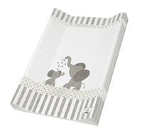 Rotho Babydesign Matelas à Langer avec Cales, Dès 0 Mois, Modern Elephants, Bella Bambina, Blanc/Gris, 50 x 70 cm, 20099 0001 CG
