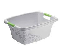 Rotho Flowers Bac à linge 50l avec 4 poignées, Plastique (PP) sans BPA, gris, 50l (65.1 x 48.6 x 26.2 cm)